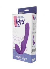 Фиолетовый безремневой вибрострапон DOUBLE DIPPER - Dream Toys - купить с доставкой в Петрозаводске