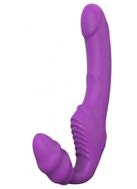 Фиолетовый безремневой вибрострапон DOUBLE DIPPER - Dream Toys - купить с доставкой в Петрозаводске