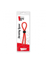 Красное эрекционное лассо с одной бусинкой-утяжкой STRETCHY THICK LASSO - Dream Toys - в Петрозаводске купить с доставкой