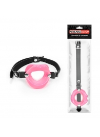 Розовый кляп-губки на черном ремешке - Notabu - купить с доставкой в Петрозаводске