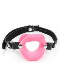 Розовый кляп-губки на черном ремешке - Notabu - купить с доставкой в Петрозаводске