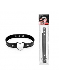 Черный ошейник с сердечком - Notabu - купить с доставкой в Петрозаводске