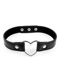 Черный ошейник с сердечком - Notabu - купить с доставкой в Петрозаводске