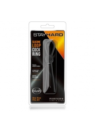 Черное силиконовое лассо на пенис SILICONE LOOP COCK RING - Blush Novelties - в Петрозаводске купить с доставкой