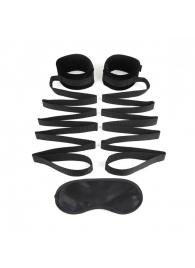 Чёрные манжеты для фиксации на кровати Bondage Bed Strap - Lux Fetish - купить с доставкой в Петрозаводске
