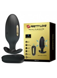 Черная анальная вибропробка с электростимуляцией и пультом ДУ Royal Pleasure - 9,2 см. - Baile - купить с доставкой в Петрозаводске