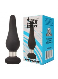 Черная коническая втулка с ограничителем - 10 см. - Sex Expert