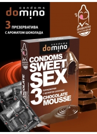 Презервативы для орального секса DOMINO Sweet Sex с ароматом шоколадного мусса - 3 шт. - Domino - купить с доставкой в Петрозаводске