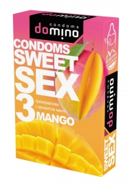 Презервативы для орального секса DOMINO Sweet Sex с ароматом манго - 3 шт. - Domino - купить с доставкой в Петрозаводске
