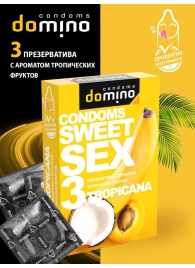Презервативы для орального секса DOMINO Sweet Sex с ароматом тропических фруктов - 3 шт. - Domino - купить с доставкой в Петрозаводске