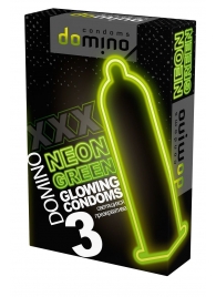 Презервативы DOMINO Neon Green со светящимся в темноте кончиком - 3 шт. - Domino - купить с доставкой в Петрозаводске