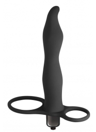 Черная вибронасадка для двойного проникновения Flirtini - 15,9 см. - Lola Games - купить с доставкой в Петрозаводске