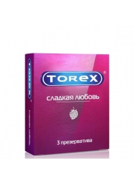 Презервативы Torex  Сладкая любовь  с ароматом клубники - 3 шт. - Torex - купить с доставкой в Петрозаводске