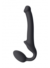 Черный безремневой страпон Silicone Bendable Strap-On S - Strap-on-me - купить с доставкой в Петрозаводске