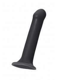 Черный фаллос на присоске Silicone Bendable Dildo L - 19 см. - Strap-on-me - купить с доставкой в Петрозаводске