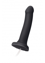 Черный фаллос с имитацией эякуляции Silicon Cum Dildo L - 19,6 см. - Strap-on-me - купить с доставкой в Петрозаводске