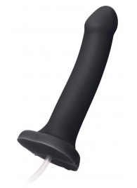 Черный фаллос с имитацией эякуляции Silicon Cum Dildo L - 19,6 см. - Strap-on-me - купить с доставкой в Петрозаводске