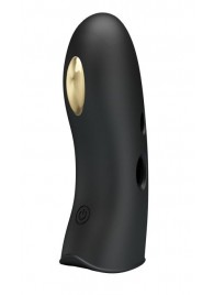 Черная вибронасадка на палец с электростимуляцией Marico - Baile - купить с доставкой в Петрозаводске