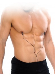 Черные электрические зажимы для сосков Shock Therapy Nipple Clamps - Pipedream - купить с доставкой в Петрозаводске