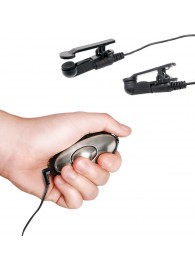 Черные электрические зажимы для сосков Shock Therapy Nipple Clamps - Pipedream - купить с доставкой в Петрозаводске