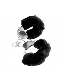 Металлические наручники Furry Love Cuffs с черным мехом - Pipedream - купить с доставкой в Петрозаводске