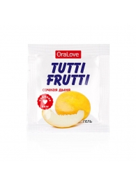 Пробник гель-смазки Tutti-frutti со вкусом сочной дыни - 4 гр. - Биоритм - купить с доставкой в Петрозаводске
