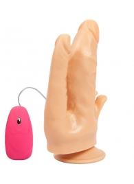 Телесный анально-вагинальный вибратор - 17 см. - LOVETOY (А-Полимер)