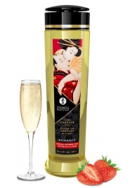 Массажное масло с ароматом клубники и шампанского Romance - 240 мл. - Shunga - купить с доставкой в Петрозаводске