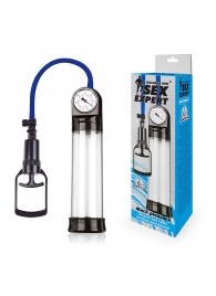 Прозрачная вакуумная помпа Sex Expert с манометром - Sex Expert - в Петрозаводске купить с доставкой