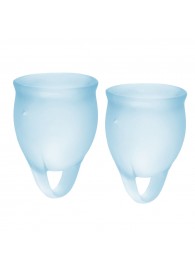 Набор голубых менструальных чаш Feel confident Menstrual Cup - Satisfyer - купить с доставкой в Петрозаводске
