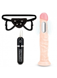 Регулируемые трусики с вибрирующей насадкой - 21 см. - Lux Fetish - купить с доставкой в Петрозаводске