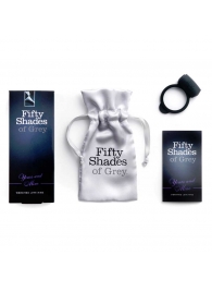 Темно-серое эрекционное кольцо Vibrating Love Ring с вибрацией - Fifty Shades of Grey - в Петрозаводске купить с доставкой