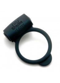 Темно-серое эрекционное кольцо Vibrating Love Ring с вибрацией - Fifty Shades of Grey - в Петрозаводске купить с доставкой