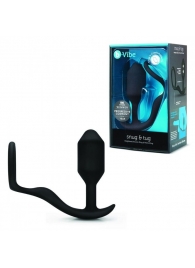 Черное эрекционное кольцо с анальным плагом Snug   Tug - b-Vibe - в Петрозаводске купить с доставкой