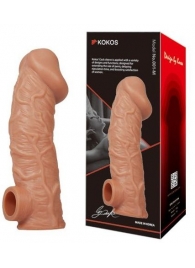 Телесная насадка на фаллос с отверстием для мошонки EXTREME SLEEVE - 17,6 см. - KOKOS - в Петрозаводске купить с доставкой
