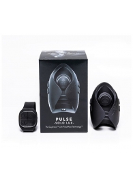 Темно-серый инновационный мужской осциллятор PULSE SOLO LUX с пультом ДУ - Hot Octopuss - в Петрозаводске купить с доставкой