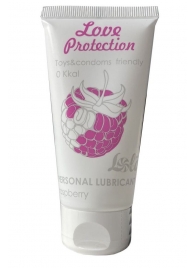 Лубрикант на водной основе с ароматом малины Love Protection Raspberry - 50 мл. - Lola Games - купить с доставкой в Петрозаводске
