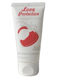 Лубрикант на водной основе с ароматом малины Love Protection Strawberry - 50 мл. - Lola Games - купить с доставкой в Петрозаводске