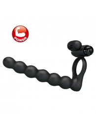 Черная насадка для двойной стимуляции Hercules Penis Sheath III - 15,3 см. - Baile - купить с доставкой в Петрозаводске