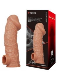 Телесная насадка на фаллос с фиксацией мошонки EXTREME SLEEVE - 15,6 см. - KOKOS - в Петрозаводске купить с доставкой