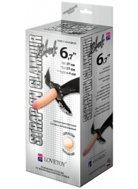 Пояс-трусики с насадкой Glamour - 17 см. - LOVETOY (А-Полимер) - купить с доставкой в Петрозаводске