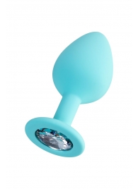 Мятная анальная втулка Brilliant с прозрачным кристаллом - 8 см. - ToyFa - купить с доставкой в Петрозаводске