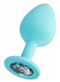 Мятная анальная втулка Brilliant с прозрачным кристаллом - 8 см. - ToyFa - купить с доставкой в Петрозаводске