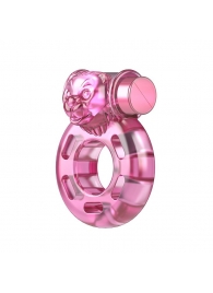 Розовое эрекционное виброкольцо Pink Bear - Baile - в Петрозаводске купить с доставкой