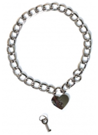 Серебристый ошейник Embrace с ключиком - Lola Games - купить с доставкой в Петрозаводске