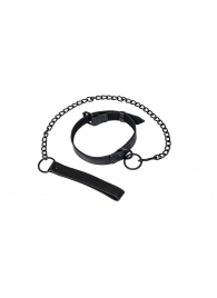 Черный ошейник Sin с поводком - Lola Games - купить с доставкой в Петрозаводске