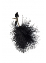 Зажимы на соски с черным пухом Euphoric - Lola Games - купить с доставкой в Петрозаводске