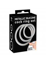 Набор из 3 эрекционных колец под металл Metallic Silicone Cock Ring Set - Orion - в Петрозаводске купить с доставкой