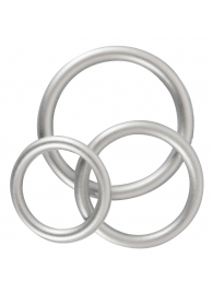 Набор из 3 эрекционных колец под металл Metallic Silicone Cock Ring Set - Orion - в Петрозаводске купить с доставкой
