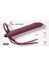 Бордовая вибронасадка для двойного проникновения Rori - 17 см. - Lola Games - купить с доставкой в Петрозаводске